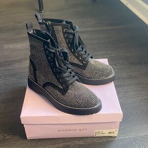 Madden Girl Black Crystal Boots